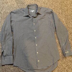 Peter Millar Black and White Gingham Shirt
